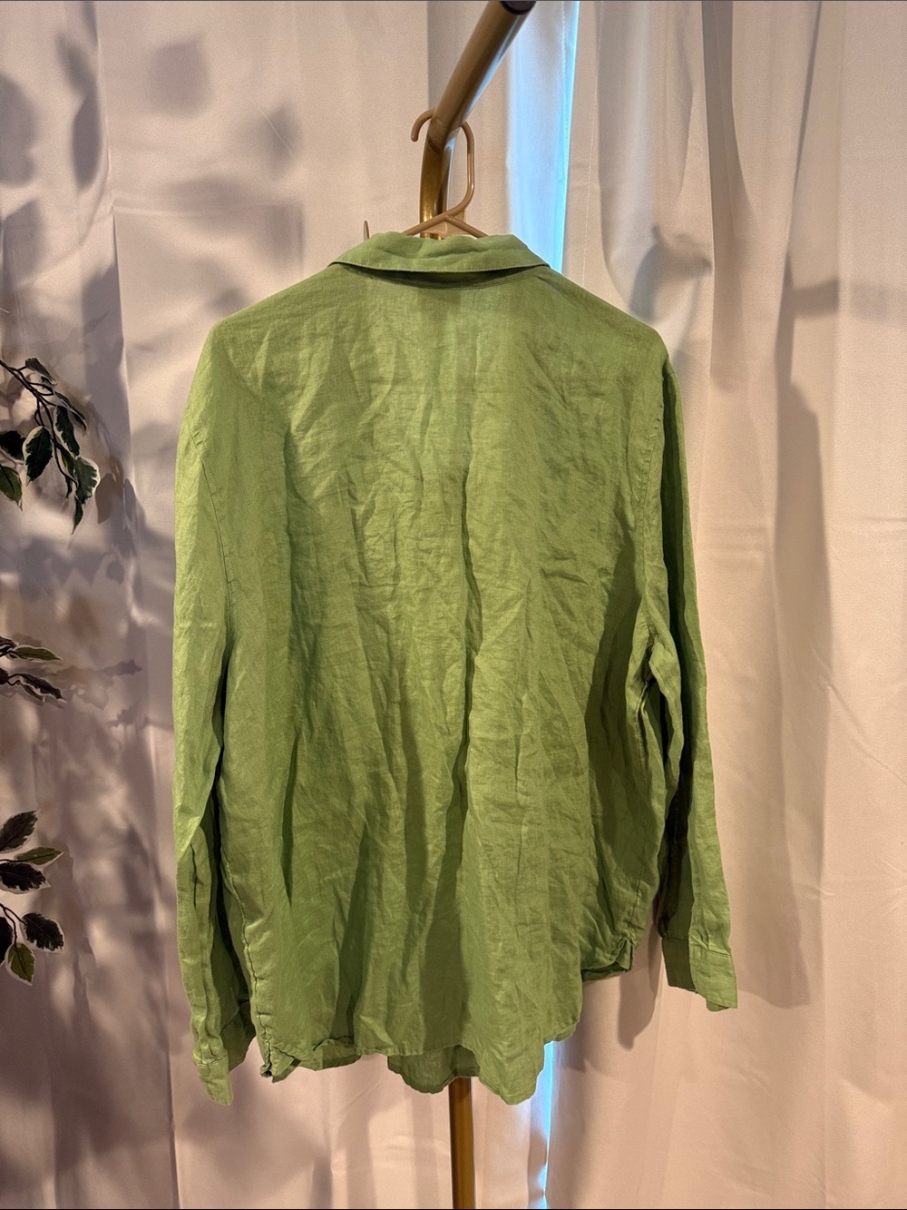 J. Jill Womens Large Linen Button-Down Shirt - Green - Picture 6 of 6